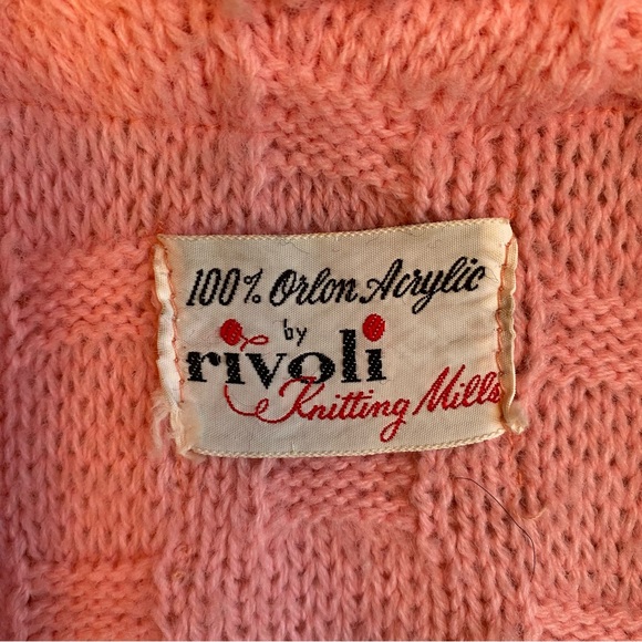 Vintage 50s Rivoli Pink Knit Cardigan - Picture 3 of 4
